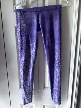 Purple Patterned Leggings - Women's Stretch Activewear